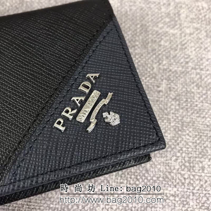 PRADA普拉達 專櫃最新爆款 頂級原單十字紋牛皮 男士卡包 2MC122 DD1767